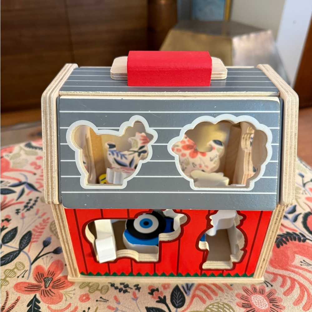 Melissa and Doug Take-Along Sorting Barn Wooden Animal Toy